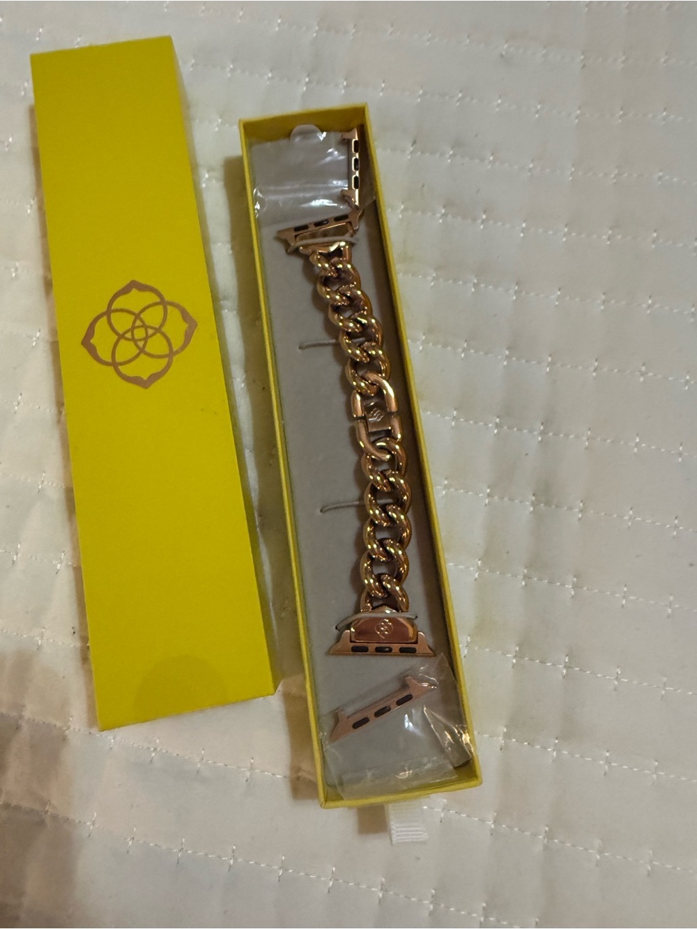 gold-tone Kendra Scott Whitley chain Apple Watch band